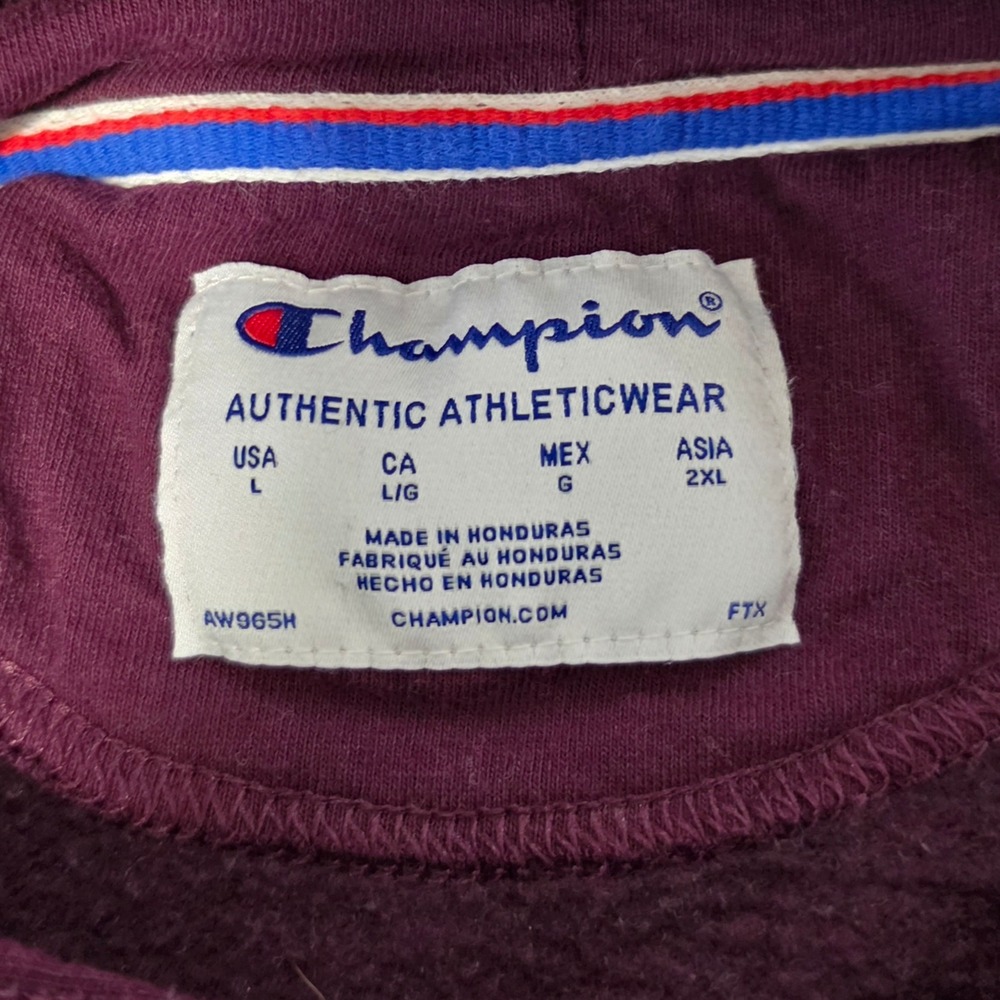 Champion Womens Burgundy Graphic Logo Hoodie Sweatshirt GF536 L - Picture 3 of 6